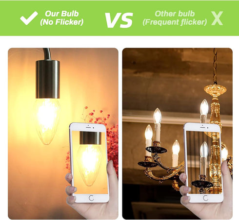ROMANJOY F15 Dimmable LED Light Bulbs, 8W Equivalent to 80W, 2700K Warm White, E26 Vintage Bulb, 4-Pack