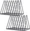 Sooyee 2 Pack Black Magazine Holder, 9 Slot Desktop File Sorter Organizer, Triangle Bookshelf Decor for Home Office