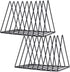 Sooyee 2 Pack Black Magazine Holder, 9 Slot Desktop File Sorter Organizer, Triangle Bookshelf Decor for Home Office