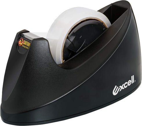 Excell Dualcore Desktop Tape Dispenser, 1" + 3" Core, Sand Weighted Base for Home, Office, Gifts Store