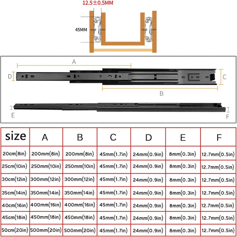 V3VOGUE Ball Bearing Slides Heavy Duty - Linear Slide Bearing,Balanced Stability,Multi Point Fixing Hole,Heavy Duty