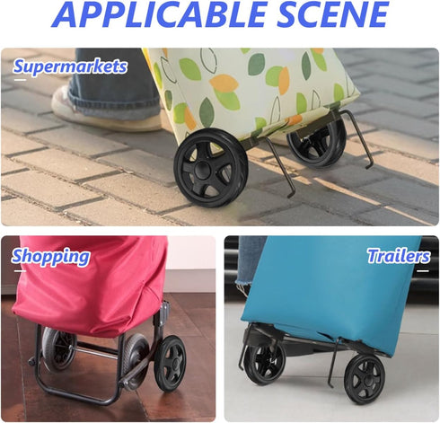 2Pcs 6.10In Unomor Laundry Cart Wheels Replacement Lightweight Rolling Casters for Grocery Trolley and Utility Shopping