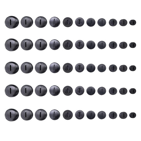 55pcs Black Carbon Brush Cover Plastic - Multi Diameter 9.8mm-21.8mm Replacement Parts for Electric Power Tool