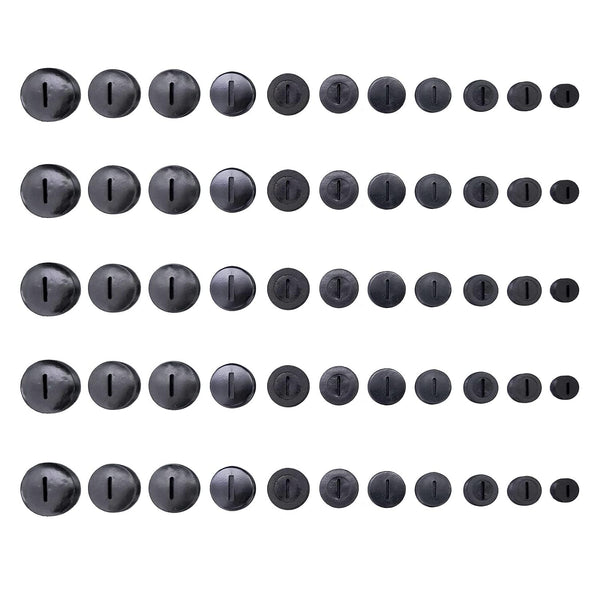 55pcs Black Carbon Brush Cover Plastic - Multi Diameter 9.8mm-21.8mm Replacement Parts for Electric Power Tool