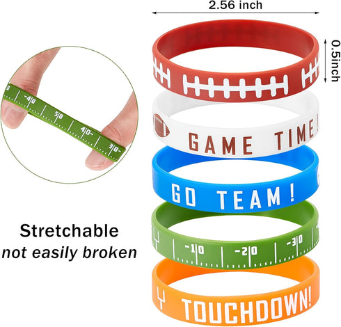 BBTO Football Silicone Bracelet, Motivational Rubber Wristbands for Sport Themed Birthday Party Award Gift (35 Pieces)