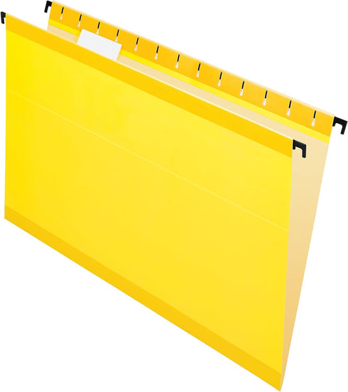 Pendaflex SureHook Reinforced Hanging Folders, Legal Size, Yellow, 1/5 Cut, 20/BX