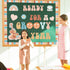 ZOiiWA Groovy Retro Bulletin Board Decoration Set Boho Hippie Classroom Kit with School Bus and Guitar Cutouts