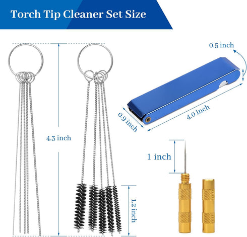 4 PCS Torch Tip Cleaner Set, Welding Torch Tip Cleaner with Drill Bit Torch Tip Cleaner Set for Carbon Carburetor Jet Cleaner with 10 Cleaning Needles, 5 Cleaning Brushes and 1 Scraping Needle by Windspeed