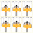 yqlbgprj Set 6 1/4-Inch 4Pcs (1/8"3/8" 1/2" 1/2" 1/4" Rabbeting Router Bit with Bearings, Shank, Bits to Height)