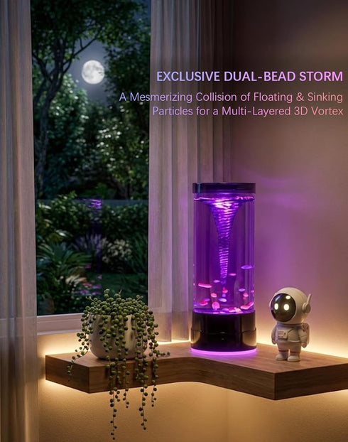SUNDISC Tornado Lamp - Novelty LED Sensory Liquid Motion Night Light, Exclusive Dual-Bead & Quiet Motor, Cool Tech