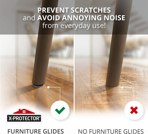 X-PROTECTOR Chair Glides, 0.75" Furniture Glides 40 pcs - Premium Nail on Sliders for Floor Protection