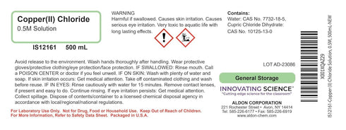 Innovating Science Copper (II) Chloride Solution, 0.5M, 500mL - The Curated Chemical Collection