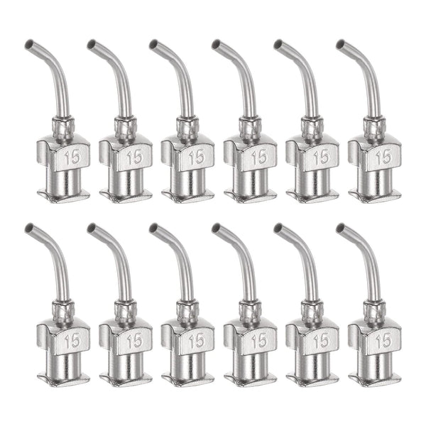 12pcs 15 Gauge 1/2" Stainless Steel Blunt Tip Dispensing Needles with Luer Lock Connector for Ink, Glue, Woodworking