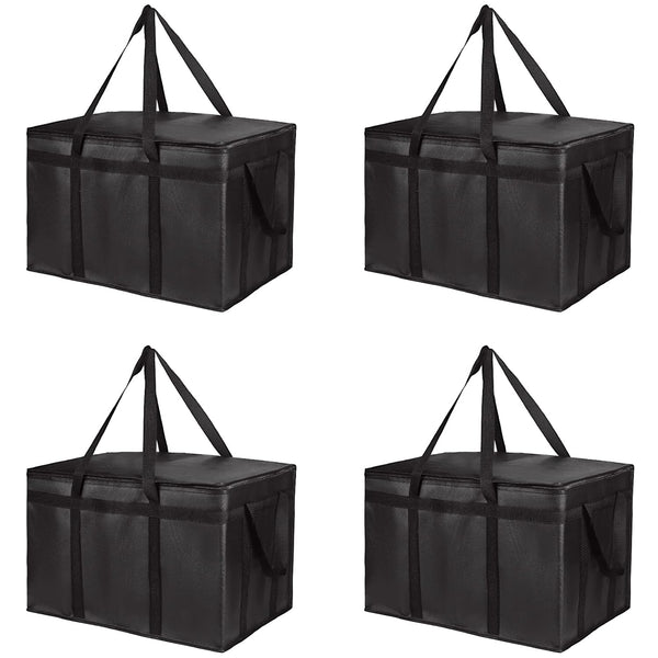 Bodaon 4-Pack Insulated Food Delivery Bag, XXX-Large Meal Grocery Tote Insulation Bag