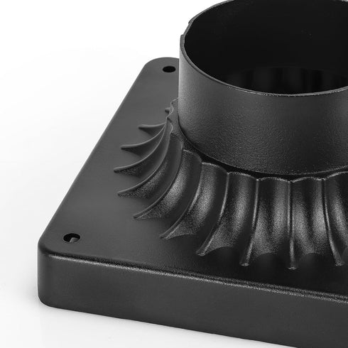 3.0" 2 Pack Lighting Outdoor Post Light Mounting Base OD Heavy-Aluminum Pier Mount Adapter in Black Finish for Deck