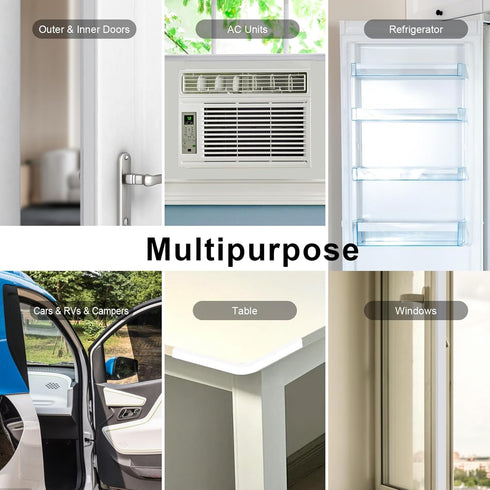 High Density Weatherproof Weather Stripping, Strong Adhesive Door Seal Strip for Sliding Door, Windows, Soundproof Foam
