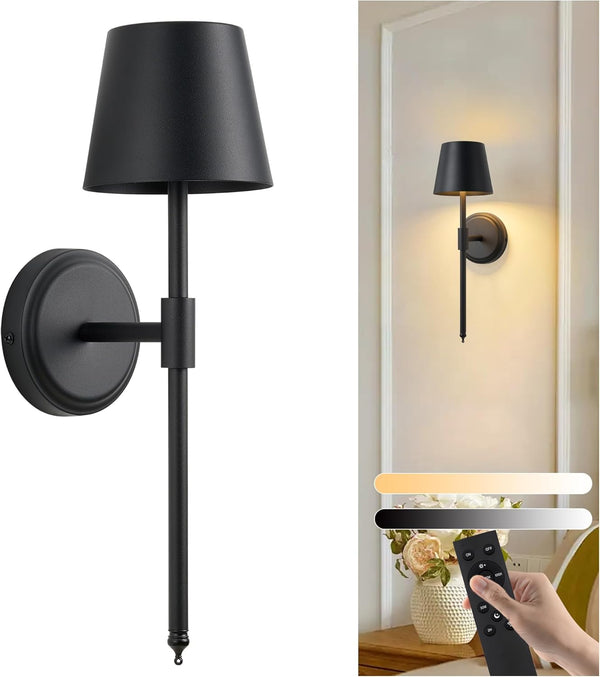 Hillsboro Battery Operated Wall Sconces, Cordless 5000mAh Rechargeable Battery LED Wall Sconce, RGB