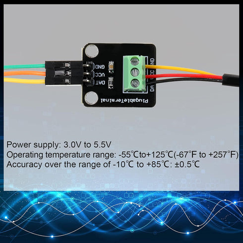 Weewooday 4 Sets DS18B20 Temperature Sensor Module Kit, Waterproof Digital Stainless Steel Probe, -55 to +125 Degrees