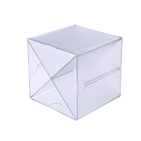 Deflecto Stackable Clear Cube Organizer with Removable Cross Style Dividers, 6 x 6 inches