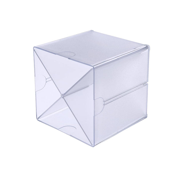 Deflecto Stackable Clear Cube Organizer with Removable Cross Style Dividers, 6 x 6 inches