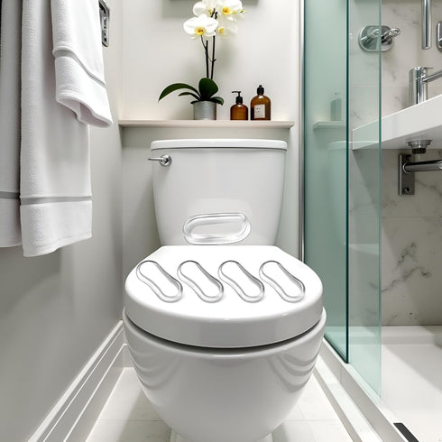 Juroicessry 5Pcs Toilet Seat Bumpers, Universal Toilet Lid Bidet Replacement Bumper Kit Silicone Rubber Bumpers