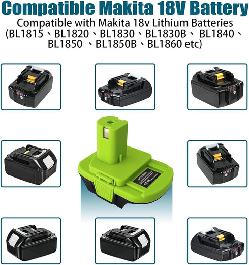MT20RNL Battery Adapter for Makita 18V Battery to Ryobi 18V Power Tools, Battery Adaptor (No Battery)