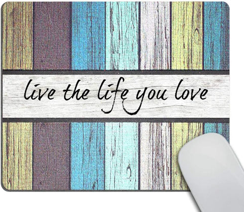 Smooffly Gaming Mouse Pad - Rectangle Non Slip Rubber Mouse Mat with Inspirational Quote - Love The Life You Live for