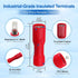 Baomain 100-Pack 0.11" Female Quick Disconnect Spade Terminals - 22-16 AWG 2.8mm, Fully Insulated Crimp Connectors