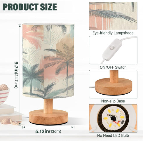 Abstract Palm Tree Table Lamp with USB Port - Ideal for Nightstands