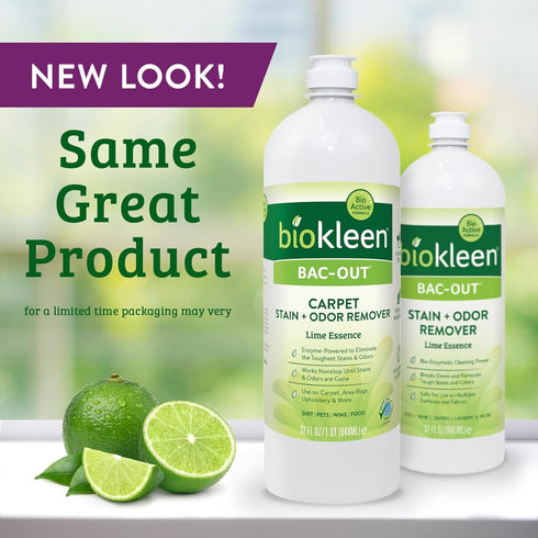 Biokleen Bac-Out Enzymatic Stain & Odor Remover 2 Pack - 32 oz Carpet Cleaner with Micro Cleaning Towel Included