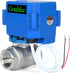 Motorized Ball Valve 3/4", Full Port Stainless Steel, 2 Wire Auto Return, Electric Shut Off, 9-24V AC/DC