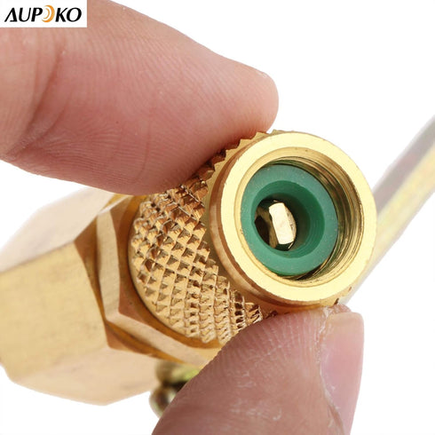 Air Conditioner Ball Valve 1/4" SAE Adapter, Straight Shut-Off Valve for HVAC A/C Automotive Service Tools, Fits R134A