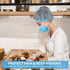 LEOBRO 50PCS Hair Nets for Food Service Workers - Disposable Non-woven Bouffant Caps for Kitchen, Blue, 21 Inch