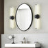 Dimmable 360 Lanhall LED Bathroom Light Fixture Modern Black Vanity Light Over Mirror Acrylic Wall Sconce Lights