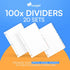 Ensight 3 Ring Page Dividers, Bulk 1/5 Cut Tab Dividers, 100 Per Box, Decorative Printable Rewritable Tabs