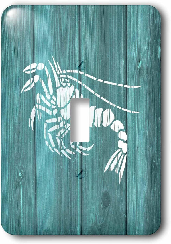 3dRose Photo of White Painted Shrimp on Blue Background- not real wood
