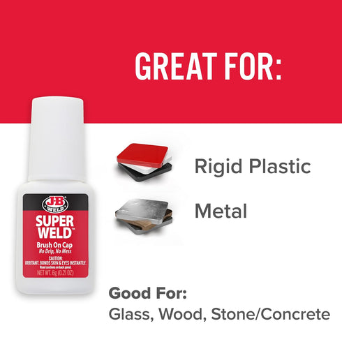 J-B Weld 33106 SuperWeld Glue, Clear Super Glue, 0.2 oz.
