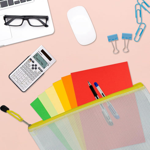KKUADCEHI 2 7.48 5.51 PCS Mesh Zipper Pouch Bags, Plastic Water-Resistant File Bags, for Office, School, Board Game