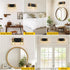 2-Light FadimiKoo Rustic Style Wood Bathroom Wall Sconces, Black Gold Bathroom Vanity Light Fixtures with Metal Shade