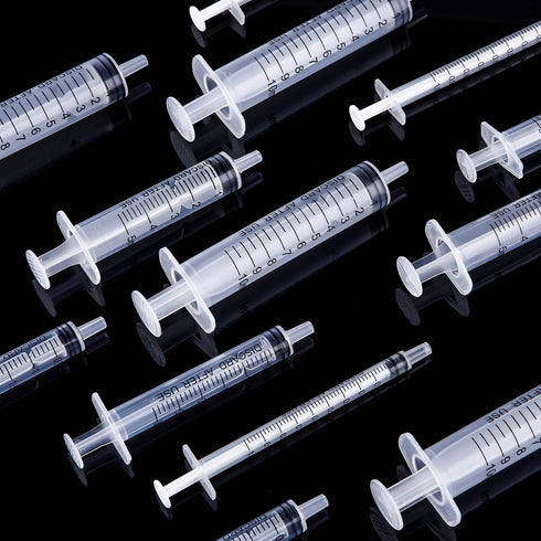 20 Packs Plastic Syringe with Measurement - Suitable for Measuring, Watering, Refilling (1 ml/3 ml/5 ml/10 ml)