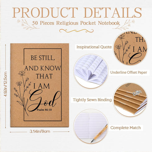 Kisston 100 Pcs Christian Gift Bulk, Bible Verse Notebooks, Inspirational Bamboo Pens, Sunday School Favors
