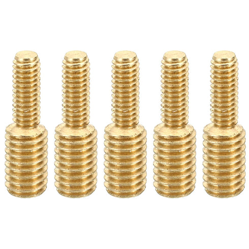 PATIKIL M4x10mm to M6x10mm Double End Threaded Stud Screw Bolt, 5 Pack Brass Rod Bolts for Furniture Fastener