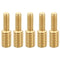 PATIKIL M4x10mm to M6x10mm Double End Threaded Stud Screw Bolt, 5 Pack Brass Rod Bolts for Furniture Fastener