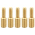 PATIKIL M4x10mm to M6x10mm Double End Threaded Stud Screw Bolt, 5 Pack Brass Rod Bolts for Furniture Fastener