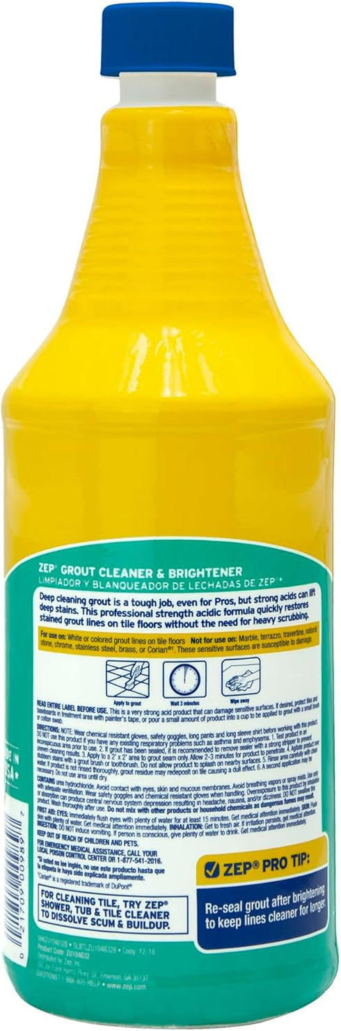 32 (1 ZU104632 Zep Grout Cleaner and Brightener - Ounce Bottle) - - Deep Cleaning Formula Removes Old Stains From Grout