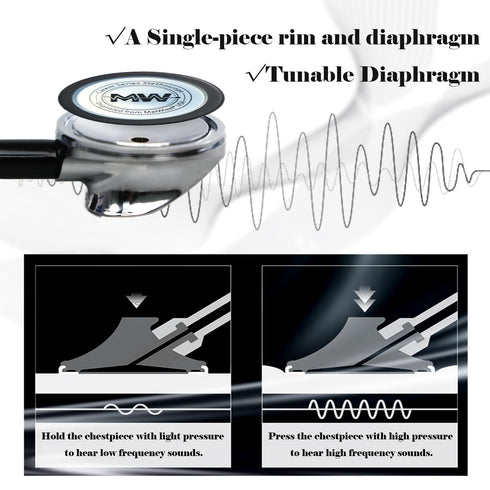 MaiWieel-Master Stethoscope Single Head Stethoscope,Tunable Diaphragm,Estetoscopio for Nurses, Doctors, Paramedics