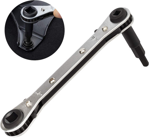 ANCIRS Ratchet Wrench 3/16 to 3/8, HVAC Service Wrench with Hexagon Bit Adapter Kit