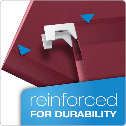 Pendaflex Esselte PFX415315BUR Reinforced Hanging Folders, Legal Size, Burgundy, 1/5 Cut, 25/BX (4153 1/5 BUR)