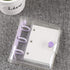 Mini Transparent 3-Ring Binder Covers - Clear PVC Notebook Loose Leaf Binder Protector (Purple, 1 Pack)