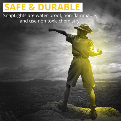 Cyalume Yellow Emergency Glow Sticks - 6” SnapLight, 8 Hour Duration, Bulk Pack of 30